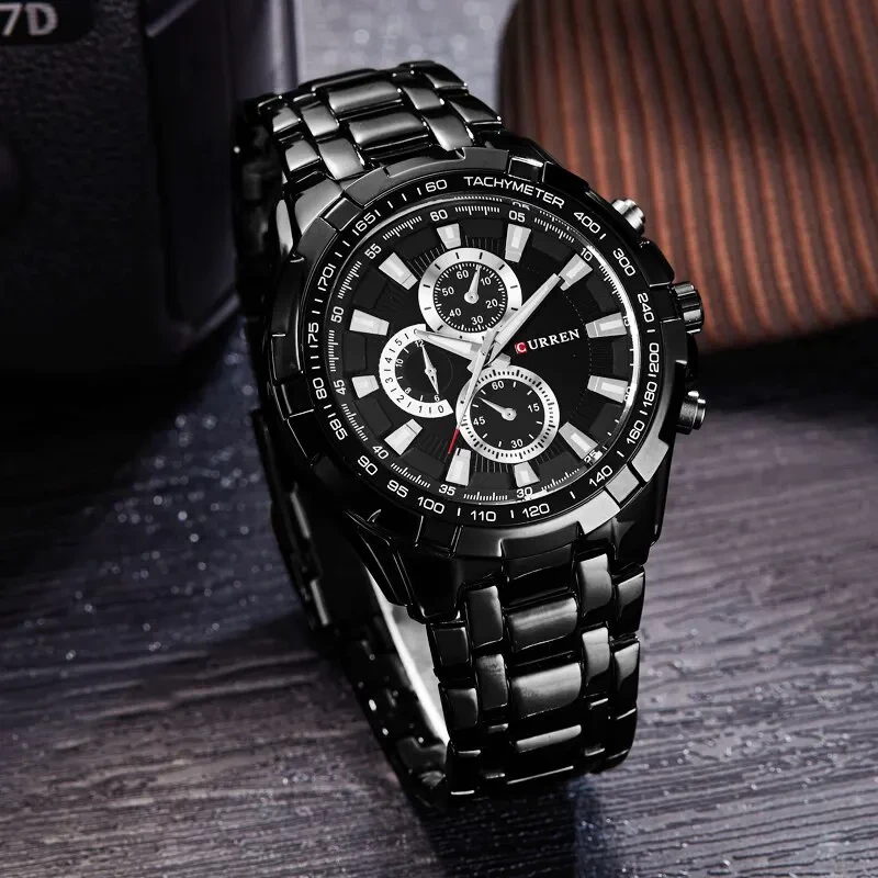 Curren Sport Military Chronograph Black Dial Men's Watch | 8023